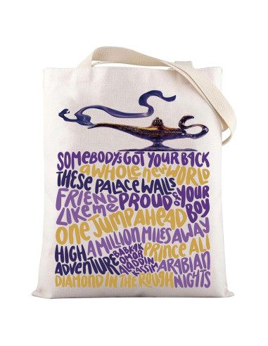 Bolsa de Lona Reutilizable LEVLO Aladdin Genio 37x33cm