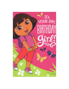Tarjeta de Cumpleaños Dora la Exploradora Rosa - Heartline