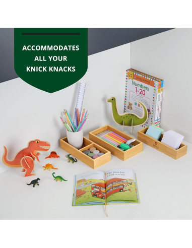 Organizador de Cajones de Bambú Royal Craft Wood - 3 Cajas