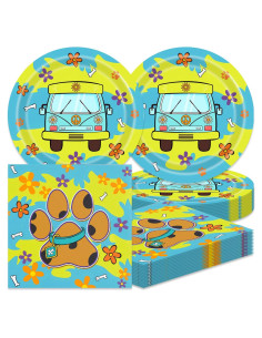 Set de Fiesta Scooby Doo 40pcs Platos y Servilletas para 20 Invitados