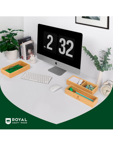 Organizador de Cajones de Bambú Royal Craft Wood - 3 Cajas