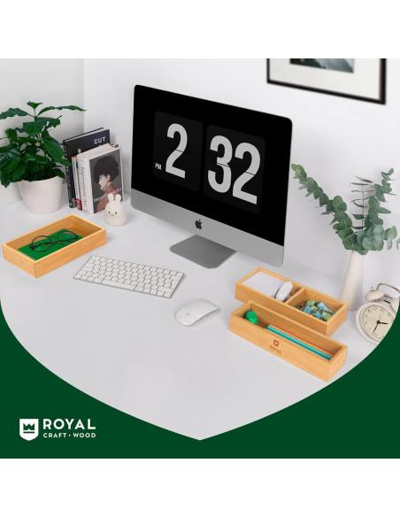 Organizador de Cajones de Bambú Royal Craft Wood - 3 Cajas