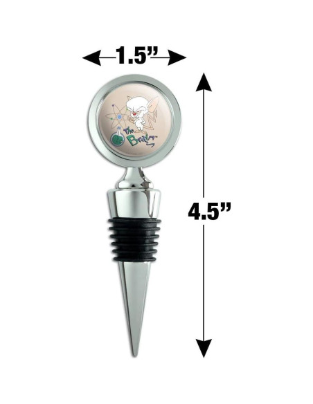 Tapón de Botella de Vino Pinky y El Cerebro - Metal Cromado