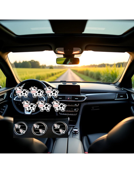 4 Clips de Ventilación PurYupearl en Forma de Vaca - Ambientadores