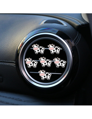 4 Clips de Ventilación PurYupearl en Forma de Vaca - Ambientadores