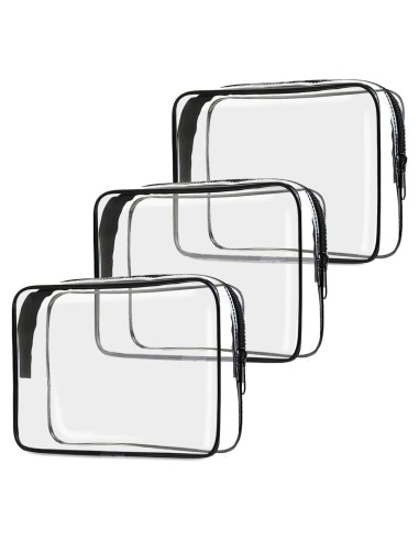 Bolsa de Aseo Transparente TSA 3 Paquetes 20.8x14x6.4cm