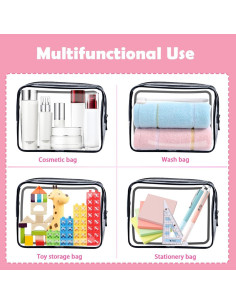 Bolsa de Aseo Transparente TSA 3 Paquetes 20.8x14x6.4cm 2