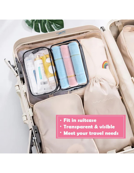 Bolsa de Aseo Transparente TSA 3 Paquetes 20.8x14x6.4cm