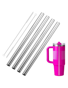 Paquete de 4 Pajillas de Acero Inoxidable LSAUVWN 30oz