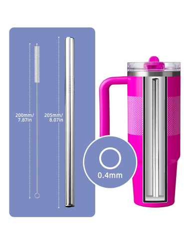 Paquete de 4 Pajillas de Acero Inoxidable LSAUVWN 30oz