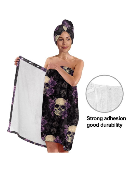 Conjunto de Toalla de Baño Gótica EE con Calavera y Turbante