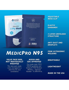 Mascarillas desechables PandMedic 3 capas - 50 unidades 2