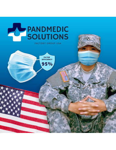 Mascarillas desechables PandMedic 3 capas - 50 unidades