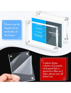 Marco de Tarjeta de Negocios Magnético Xuhal 6.35x8.89cm 12 Pcs 2