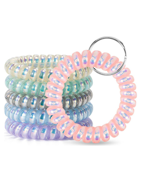 6 Pulseras Espirales de Llave QIUTIMIY para Mujeres - Coloridas