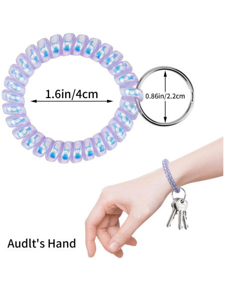 6 Pulseras Espirales de Llave QIUTIMIY para Mujeres - Coloridas