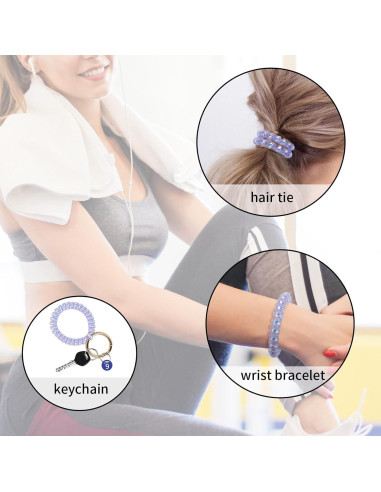 6 Pulseras Espirales de Llave QIUTIMIY para Mujeres - Coloridas