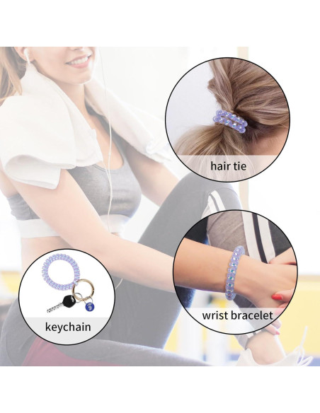 6 Pulseras Espirales de Llave QIUTIMIY para Mujeres - Coloridas