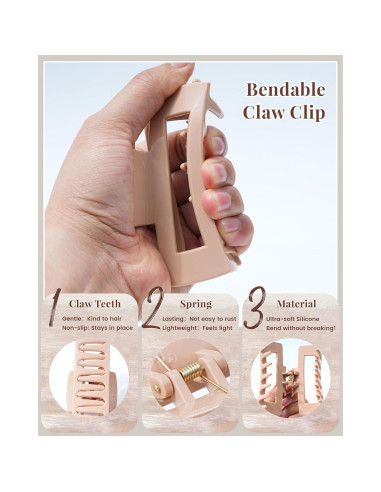 Clips de Garra de Silicona Flexible Mesovor - 4 Piezas Antideslizantes