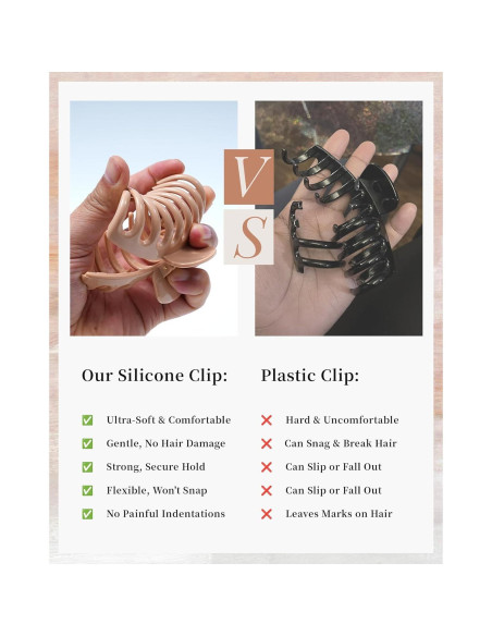 Clips de Garra de Silicona Flexible Mesovor - 4 Piezas Antideslizantes