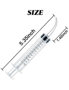 Jeringas de Plástico TIHOOD 12ml 15PCS Punta Curvada 2