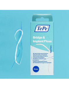 Hilo Dental TePe para Puentes e Implantes - 30 Piezas 2