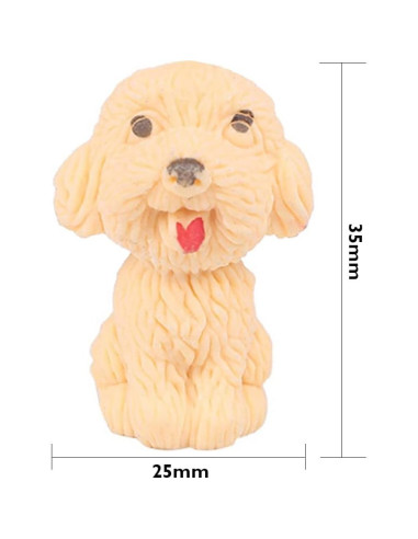 24 Borradores de Lápiz de Perro Waremew - Multicolor, 3D