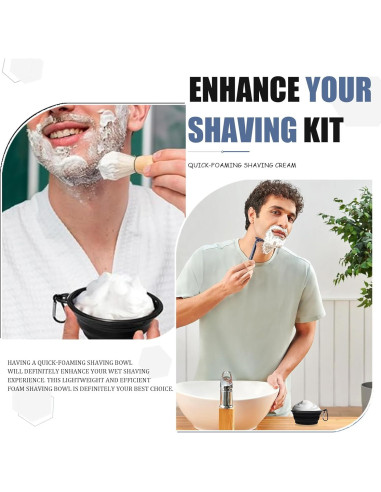 Tazón de Afeitar Plegable Genérico con Mosquetón 12.7cm