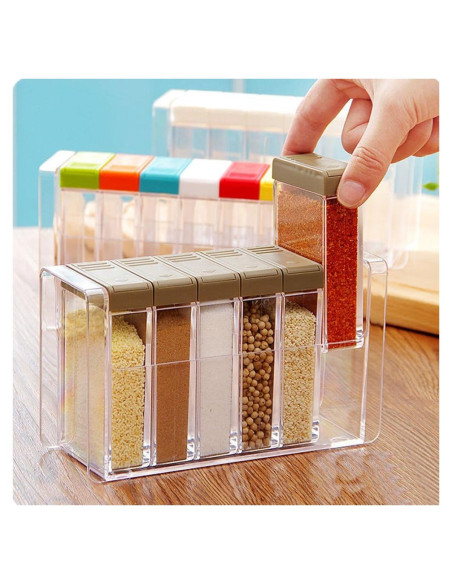 Set de 6 Tarros de Especias Windspeed con Bandeja - Portátil