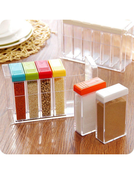 Set de 6 Tarros de Especias Windspeed con Bandeja - Portátil