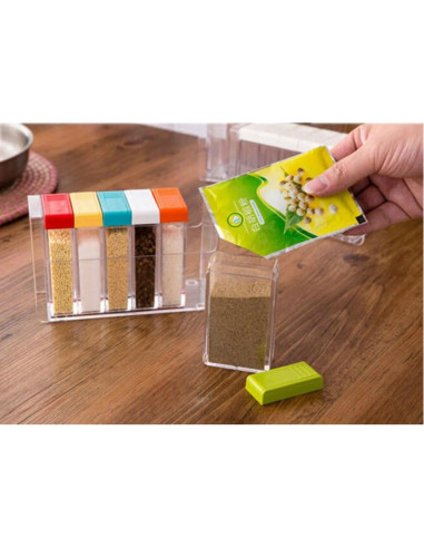 Set de 6 Tarros de Especias Windspeed con Bandeja - Portátil