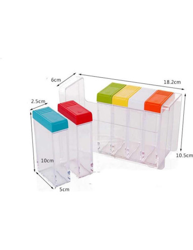 Set de 6 Tarros de Especias Windspeed con Bandeja - Portátil