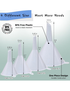 Juego de 6 Embudos de Cocina y Automotriz Hoaisun - Plástico BPA Free 2
