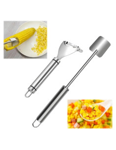 Juego de 2 Peladores y Desgajadoras de Maíz Achouray - Acero Inoxidable