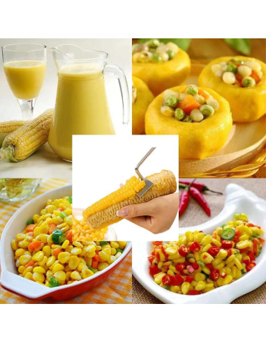 Juego de 2 Peladores y Desgajadoras de Maíz Achouray - Acero Inoxidable