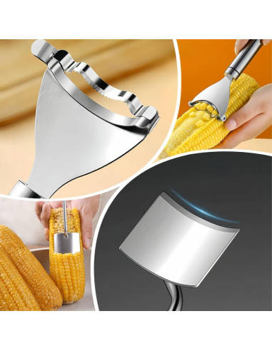 Juego de 2 Peladores y Desgajadoras de Maíz Achouray - Acero Inoxidable