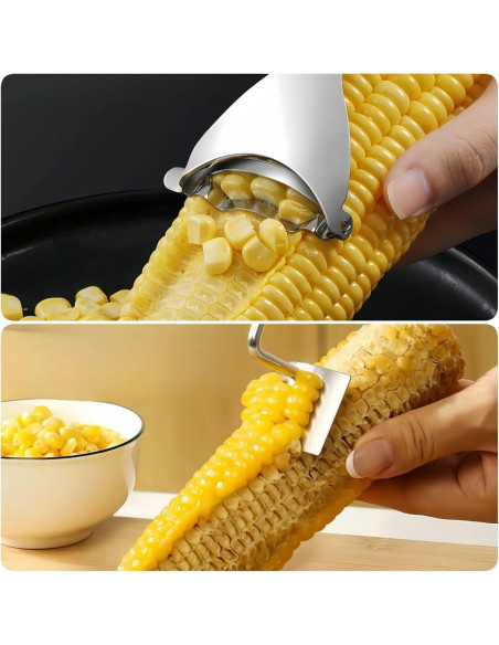 Juego de 2 Peladores y Desgajadoras de Maíz Achouray - Acero Inoxidable