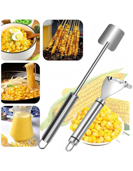 Juego de 2 Peladores y Desgajadoras de Maíz Achouray - Acero Inoxidable