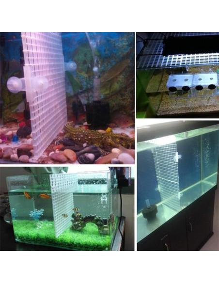 4 Divisores de Acuario Chnee con Clips de Succión - 30x15cm