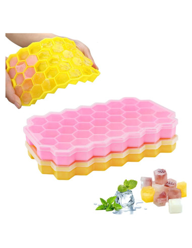 Bandejas de Hielo Mtruil en Silicona Panal 2 Pcs 74 Cavidades