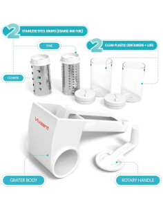 Rallador de Queso Vivaant con Manivela y 2 Cuchillas Inoxidable 2