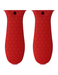 Funda de Mango de Silicona Patelai 2 Piezas Rojo Antideslizante
