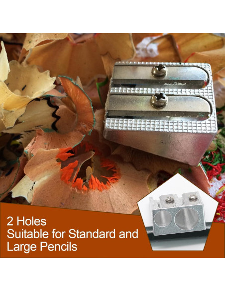 Paquete de 8 Sacapuntas de Metal Bonsicoky 2 Agujeros Plata