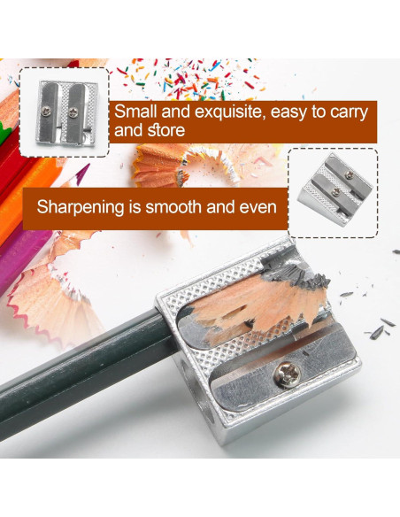 Paquete de 8 Sacapuntas de Metal Bonsicoky 2 Agujeros Plata