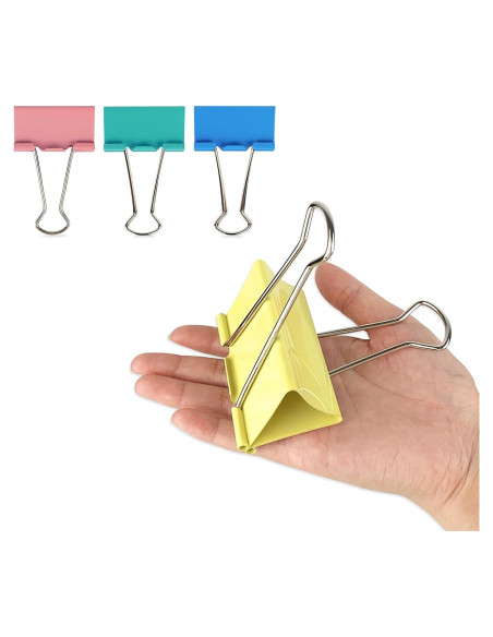Clip de carpeta jumbo Ykimok 7.62 cm colores variados - 8 unidades