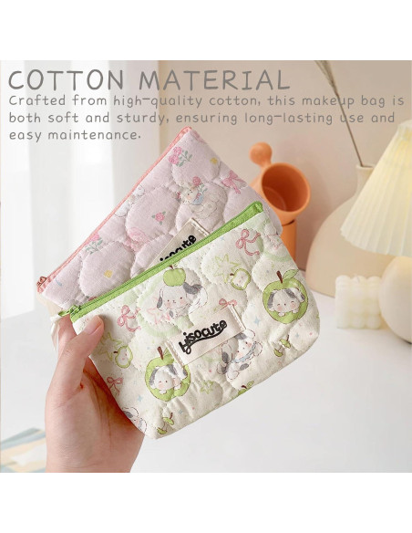 Estuche Cosmético Acolchado Tizee 2Pack Vintage Algodón