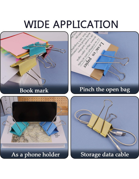 Clip de carpeta jumbo Ykimok 7.62 cm colores variados - 8 unidades