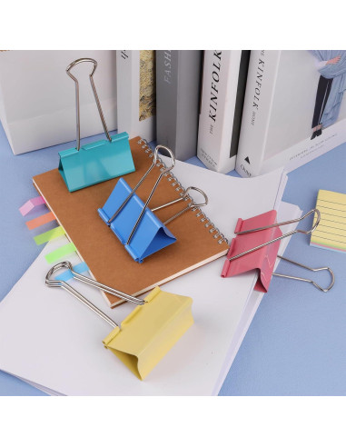 Clip de carpeta jumbo Ykimok 7.62 cm colores variados - 8 unidades