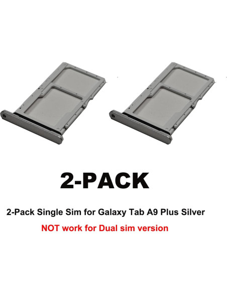 Bandeja de Tarjeta SIM Individual para Galaxy Tab A9 Plus 2023 - 2 PCS Plata