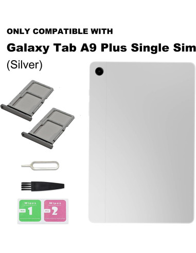 Bandeja de Tarjeta SIM Individual para Galaxy Tab A9 Plus 2023 - 2 PCS Plata